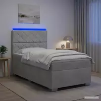 Lova su čiužiniu ir LED apšvietimu Šviesiai pilka 90 x 190 cm