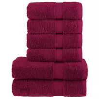 Rankšluosčių rinkinys SOLUND, 6vnt., tamsiai raudoni, 600g/m²