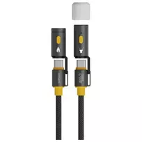 4smarts Explorer 3-in-1 data transfer and charging cable | USB-C to USB-C | 240W | 1.5m | black