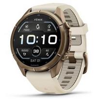 GARMIN Fenix 9 Pro 43mm AMOLED, Gold Titanium Cream/Fog Gray sportinis laikrodis 010-04335-26