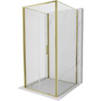 Mexen Exo-F 3S 3 sienelių sulankstoma dušo kabina 80 x 80 cm, skaidri, auksinė - 816-080-080-50-00-3S