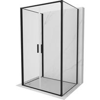 Mexen Exo-B Duo 3S trijų sienelių dušo kabina su varstomomis durimis 110 x 75 cm, skaidri, juoda - 814-110-075-70-00-3S
