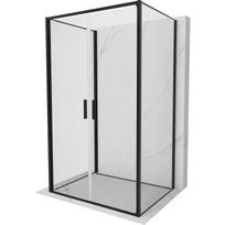 Mexen Exo-B Duo 3S trijų sienelių dušo kabina su varstomomis durimis 110 x 85 cm, permatoma, juoda - 814-110-085-70-00-3S