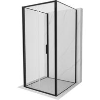 Mexen Exo-F 3S trijų sienelių sulankstoma dušo kabina 80 x 80 cm, permatoma, juoda - 816-080-080-70-00-3S