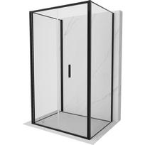 Mexen Exo-F 3S trijų sienelių sulankstoma dušo kabina 100 x 80 cm, skaidri, juoda - 816-100-080-70-00-3S