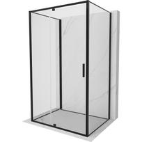 Mexen Exo-R 3S trijų sienų dušo kabina su atveriamomis durimis 120 x 80 cm, skaidri, juoda - 819-120-080-70-00-3S