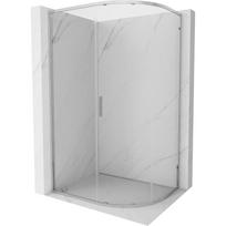 Mexen Exo-S pusapvalė asimetrinė stumdoma dušo kabina 120 x 80 cm, permatoma, chromuota - 8131-120-080-01-00
