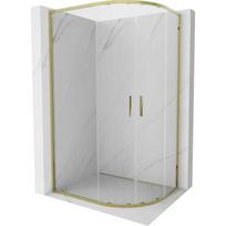 Mexen Exo-S Duo pusiau apvalus slankiojančios dušo kabina 120 x 80 cm, skaidri, auksinė - 8132-120-080-50-00
