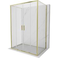 Mexen Exo-S Duo 3S trijų sienelių stumdomoji dušo kabina 140 x 90 cm, permatoma, auksinė - 8152-140-090-50-00-3S