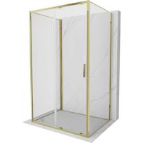 Mexen Exo-S 3S trijų sienų dušo kabina su stumdomomis durimis 100 x 70 cm, permatoma, auksinė - 8151-100-070-50-00-3S