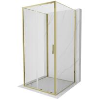 Mexen Exo-S 3S trijų sienų dušo kabina su stumdomomis durimis 95 x 95 cm, skaidri, auksinė - 8151-095-095-50-00-3S