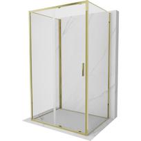 Mexen Exo-S 3S 3 sienų stumdomų durų dušo kabina 155 x 120 cm, skaidri, auksinė - 8151-155-120-50-00-3S
