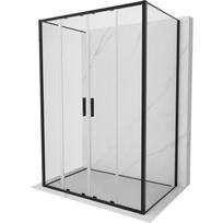 Mexen Exo-S Duo 3S 3 sienelių stumdomas dušo kabinos komplektas 130 x 75 cm, permatomas, juodas - 8152-130-075-70-00-3S