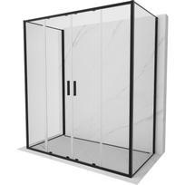 Mexen Exo-S Duo 3S 3-pusių dušo kabina, stumdomos durys 190 x 90 cm, skaidri, juoda - 8152-190-090-70-00-3S