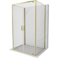 Mexen Exo-BR Duo 3S 80 x 90 cm trijų sienų dušo kabina su atveriamomis durimis, skaidri, auksinė - 8182-080-090-50-00-3S