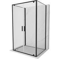 Mexen Exo-BR Duo 3S 90 x 70 cm trijų sienelių dušo kabina su lankstomomis durimis, skaidri, juoda - 8182-090-070-70-00-3S
