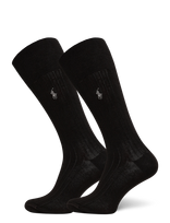 Polo Ralph Lauren - Ribbed Cotton-Blend Trouser Sock 2-Pack - Įprastos kojinės - Ruda
