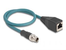 DeLOCK M12 Adapter Cable X-coded 8 pin male to RJ45 female 50 cm