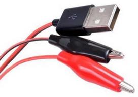 Oem USB laidas su krokodilo spaustukais - 60 cm