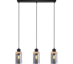 Pakabinama liustra ant laido WOODNEST 3xE27/15W/230V pušis/dūminė juoda