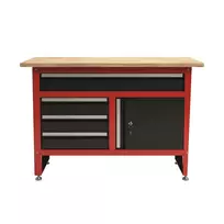 AWTOOLS DIRBTUVĖS STALAS SU 4 STALČIAIS 120x60x85 cm