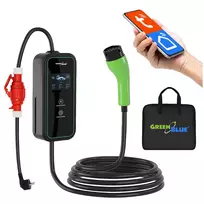 „GreenBlue“ nešiojamasis įkroviklis elektromobiliams (EV) / įkraunamiems hibridams (PHEV), „Type 2“, 6,8 m laido ilgis, IP65, 11 kW, 220–380 V AC, 50/60 Hz, 16 A, trifazis, GB1100