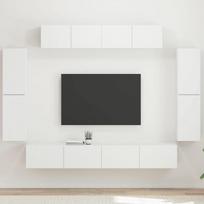 Televizoriaus spintelė 8 pcs Balta