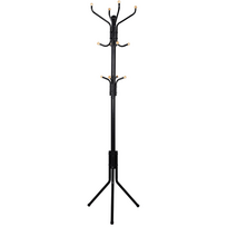 Klasikinė metalinė juoda kabykla paltams | 182 x 44 cm | Juoda