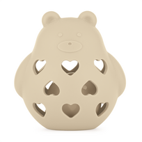PETITE&MARS Silikoninis barškutis žaislas Bear Basil Desert Sand