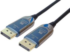 PremiumCord 8K optinis DisplayPort 1.4 jungiamasis kabelis M/M, auksu dengtos jungtys 10 m