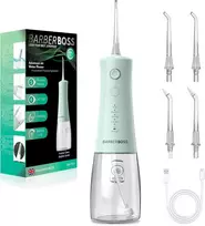 BARBERBOSS belaidis burnos irigatorius su 5 slėgio režimais ir 340 ml talpa QR-7101