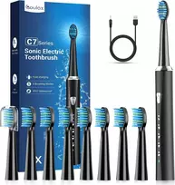 Coulax Pro soninis elektrinis dantų šepetėlis su 8 galvutėmis, 5 režimais, IPX7, M304