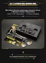 Moondrop belaidės į ausis dedamos ausinės Bluetooth 6.0 su hibridiniais tvarkykliais MD-OWS-014