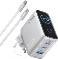 Anker USB-C tinklo įkroviklis 100 W su 3 prievadais, GaN ir išmaniuoju ekranu A121B