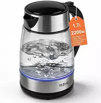 YASHE stiklinis elektrinis virdulys 1,7 l, 2200 W su LED apšvietimu FK-1805-1