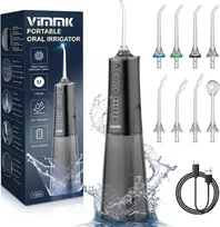 Vimmk belaidis burnos irigatorius, 5 režimai, 8 antgaliai, USB-C, 300 ml, Y208