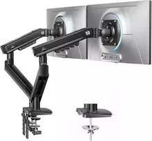 HUANUO dvigubas monitorių laikiklis 13–32 colių ekranams, iki 9kg, VESA 75/100 mm HNDMA119B-DS