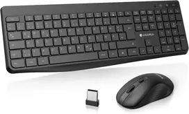 Klaviatūra KOORUI belaidis klaviatūros ir pelės rinkinys 2,4 GHz, QWERTZ, BK0104-Juodas