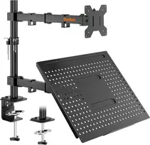 Redbat monitoriaus laikiklis su nešiojamojo kompiuterio platforma 13–32 col., 8kg, RBMDM001B-LT