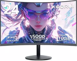 KOORUI lenktas 24 colių FHD VA monitorius 60 Hz 1800R HDMI VGA 24N5CA