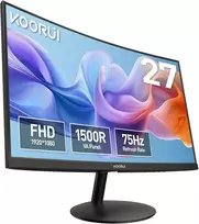 KOORUI lenktas 27 colių Full HD monitorius 75 Hz su HDMI ir VGA, 27N5CA