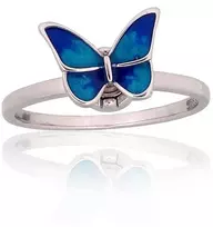 Diamond Sky Jewelry Sidabrinis žiedas su emaliu „Butterfly Waltz“