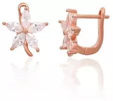 Diamond Sky Jewelry Sidabriniai auskarai su cirkoniais „Auksinė Gėlė IX“