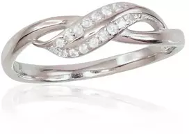 Diamond Sky Jewelry Sidabrinis žiedas su cirkoniais „Crystal Wave“