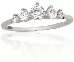 Diamond Sky Jewelry Sidabrinis žiedas su cirkoniais „Star Parade“