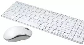 Klaviatūra LogiLink ID0109, Full-size (100%), Wireless, RF belaidė, Baltas, su pele