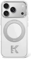 Karl Lagerfeld IML Ring Stand 360 Kameo Metal MagSafe dėklas, skirtas iPhone 17 Pro / 18 Pro – permatomas