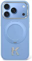 Dėklas Karl Lagerfeld IML Ring Stand 360 Kameo Metal MagSafe Case for iPhone 17 Pro Max / 18 Pro Max - Mėlyna