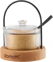 Temis cukrinė su šaukšteliu, juoda, DOMOTTI