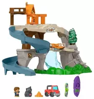 Fisher-Price Little People Didysis kalnų nuotykis Trasa Čiuožykla Rinkinys su figūrėlėmis ir transporto priemone